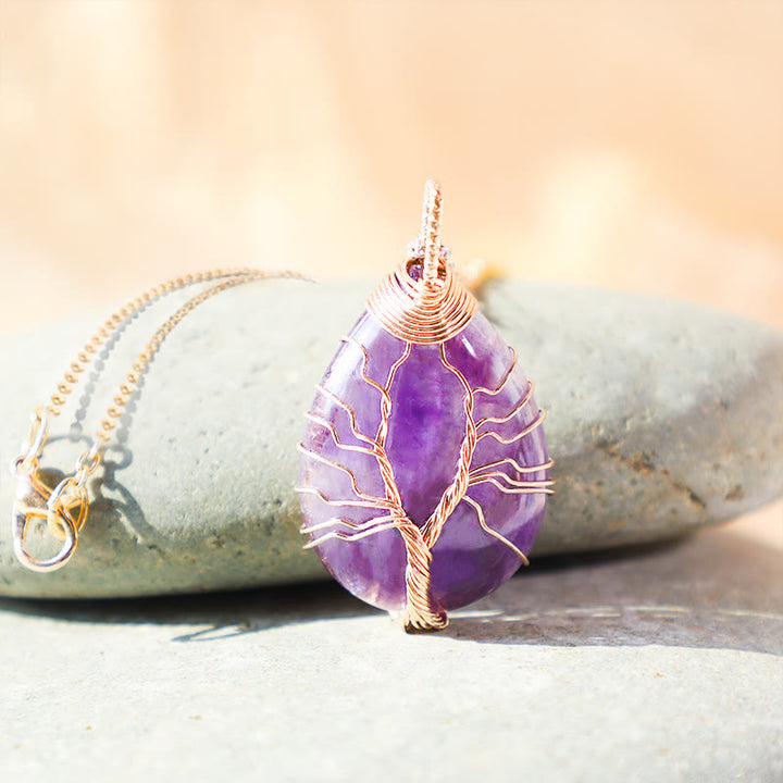 Buddha Stones, natürlicher Quarzkristall, Baum des Lebens, heilende Energie, Halsketten-Anhänger - image 3