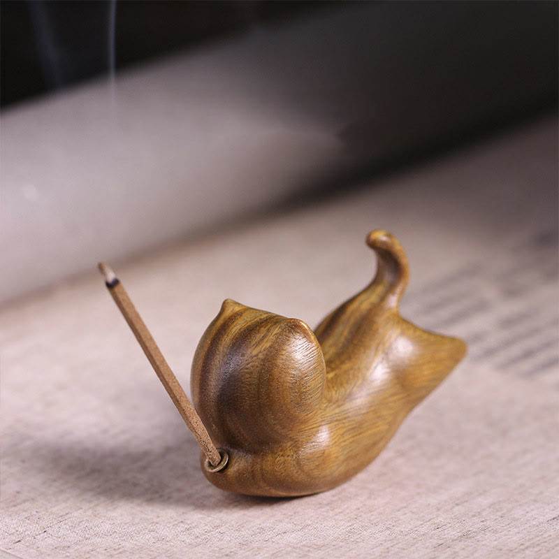 Buddha Stones, grünes Sandelholz, niedliches Katzenmuster, beruhigender Räucherstäbchenhalter, Dekoration - Grüne Sandelholzkatze 5,6 * 3,4 * 2,3 cm - image 1