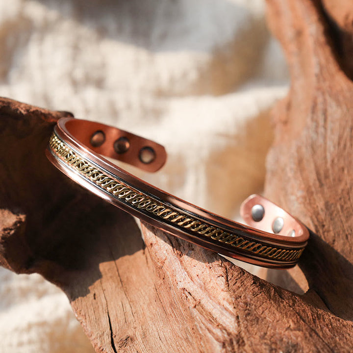 Buddha Stones Magnetischer Kupfer-Balance-verstellbarer Manschettenarmband-Armreif