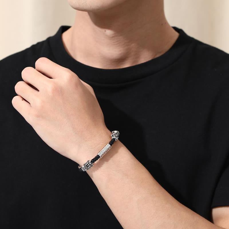 Buddha Stones Double PiXiu Feng Shui Kupfer Münze Om Mani Padme Hum String Armband - image 7