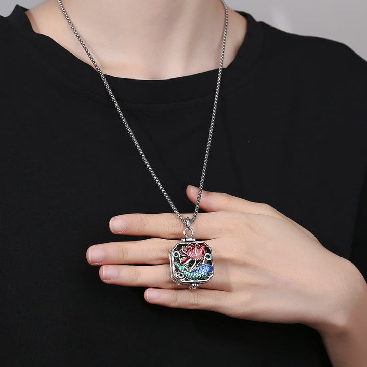 Buddha Stones, Koi-Fisch, Lotus, Kupfermünzen, Glück, Ghau, Gebetsbox, Halsketten-Anhänger - image 5