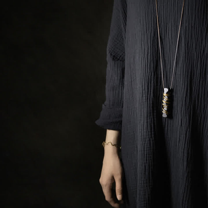 Buddha Stones Tibet Ebenholz Kupfer Balance Peace Halskette Anhänger - image 11