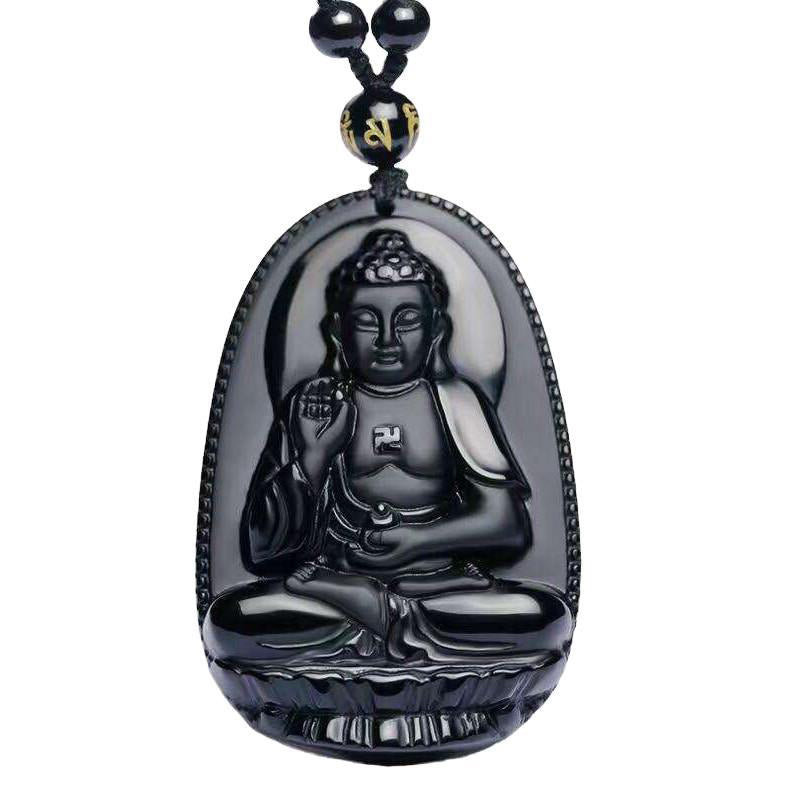 Buddha Stones, chinesisches Sternzeichen, Obsidian, Buddha-Amulett, Schutz-Anhänger-Halskette - image 9