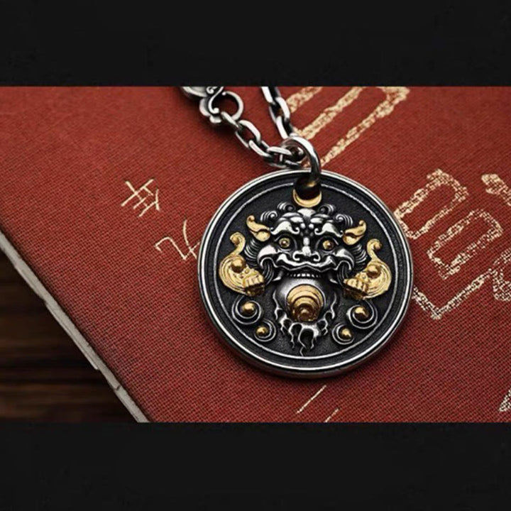 Buddha Stones, tibetischer Kirtimukha-Amulett, heilender Halsketten-Anhänger