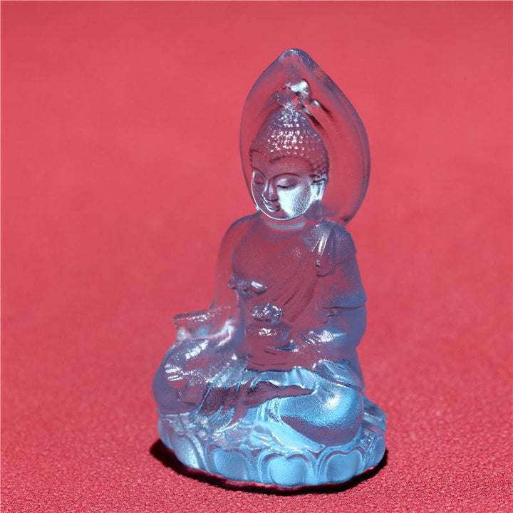 Buddha Stones, blauer Tathagata-Buddha-Medizin-Buddha-Liuli-Kristall, Serenity-Amulett-Halskettenanhänger - image 9