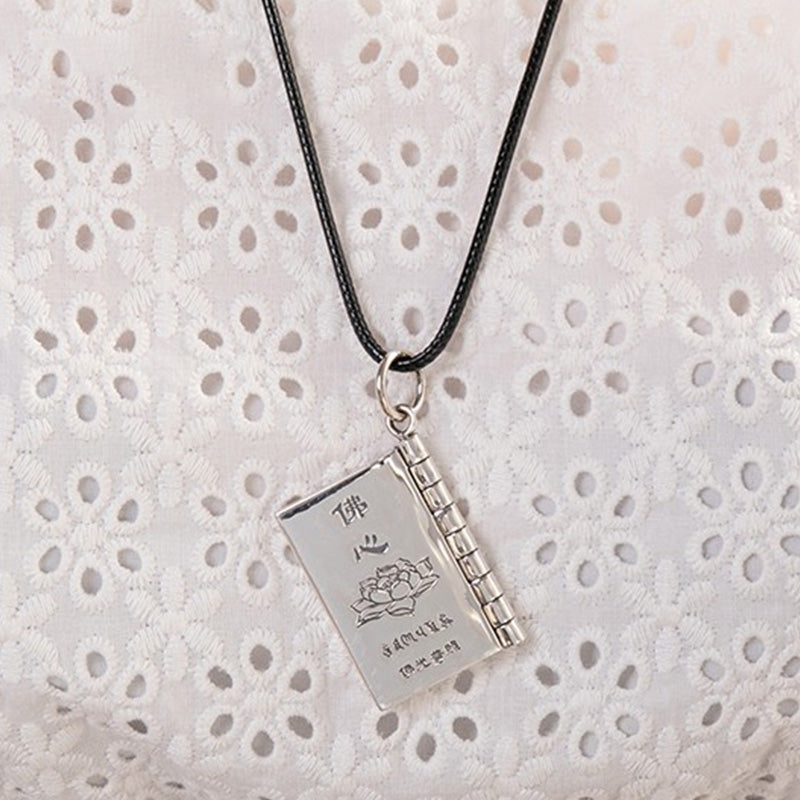 990 Sterling Silber Herz Sutra Großes Mitgefühl Shurangama Mantra Lotus Vajra Frieden Halskette Anhänger - image 6