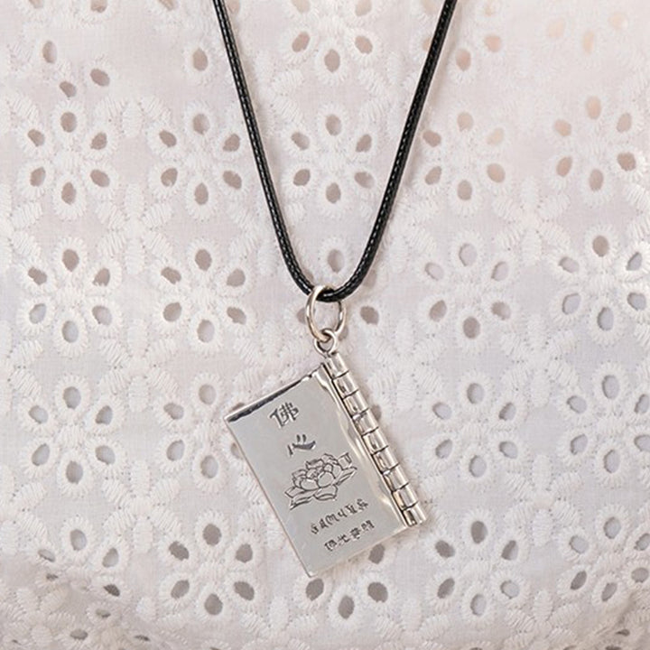 990 Sterling Silber Herz Sutra Großes Mitgefühl Shurangama Mantra Lotus Vajra Frieden Halskette Anhänger - image 6