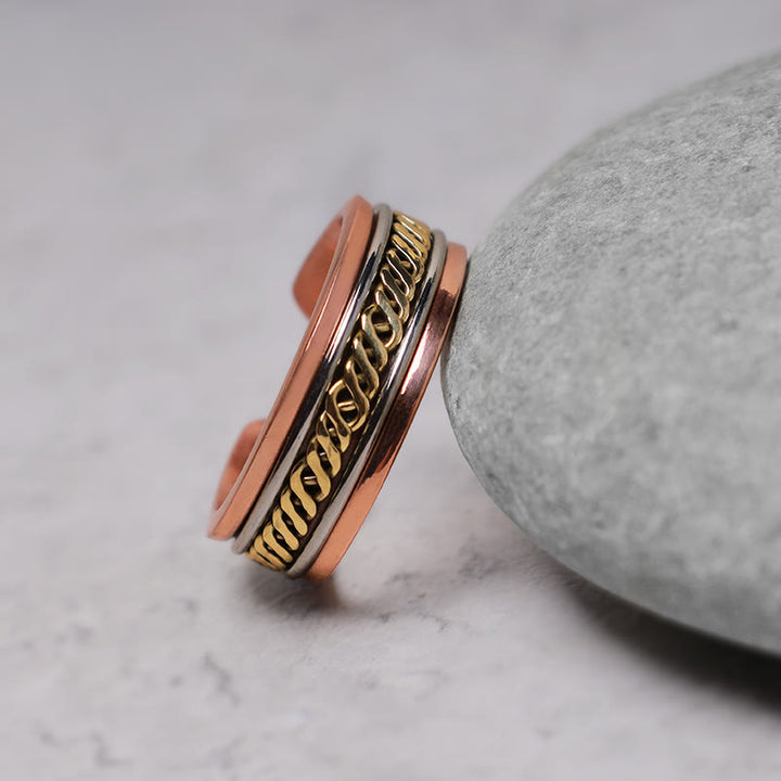 Buddha Stones Magnetischer Kupfer-Balance-verstellbarer Manschettenarmband-Armreif