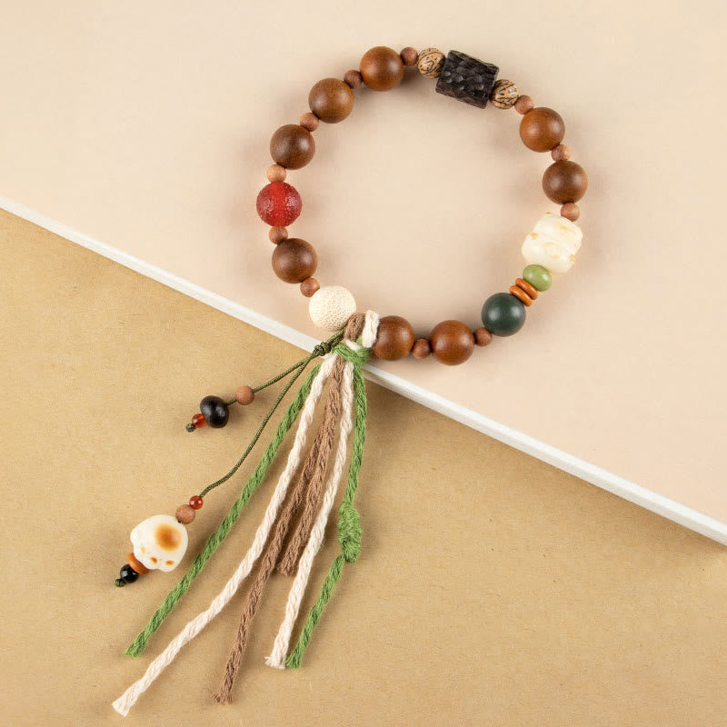 Buddha Stones, Blitzschlag, Holz, Bodhi-Samen, Katzenpfote, Kralle, Glücksverheißung, Schutz, Quastenarmband - Lightning Strike Holz (Handgelenkumfang 14–15 cm) - image 1