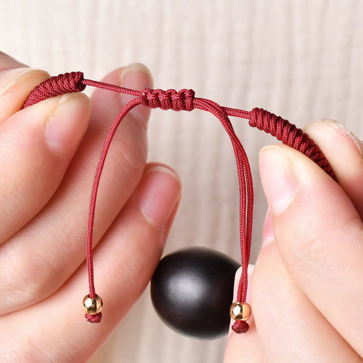 Buddha Stones Ebenholz-Katzenkopf-Muster, geflochtenes Armband mit Friedens-King-Kong-Knoten - image 7