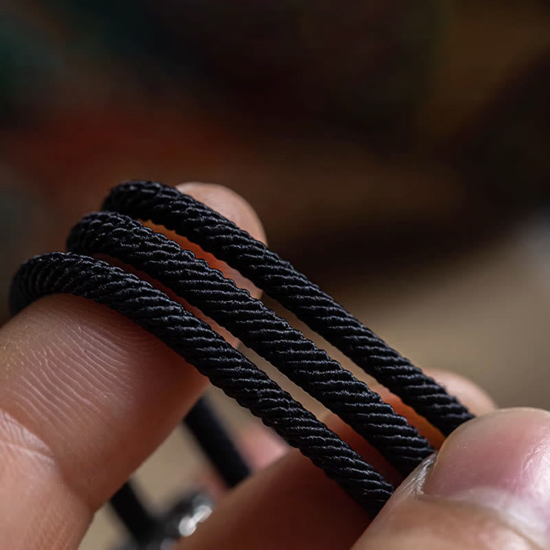 Buddha Stones, tibetisches Om Mani Padme Hum, geschnitztes Amulett, doppelt gewickeltes Armband