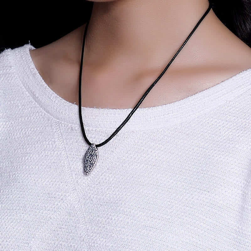 Buddha Stones, tibetisches 925er-Sterlingsilber, Om Mani Padme Hum Dorje Vajra, gravierter Stärke-Halskettenanhänger - image 5