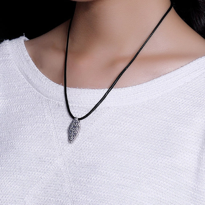 Buddha Stones, tibetisches 925er-Sterlingsilber, Om Mani Padme Hum Dorje Vajra, gravierter Stärke-Halskettenanhänger - image 5