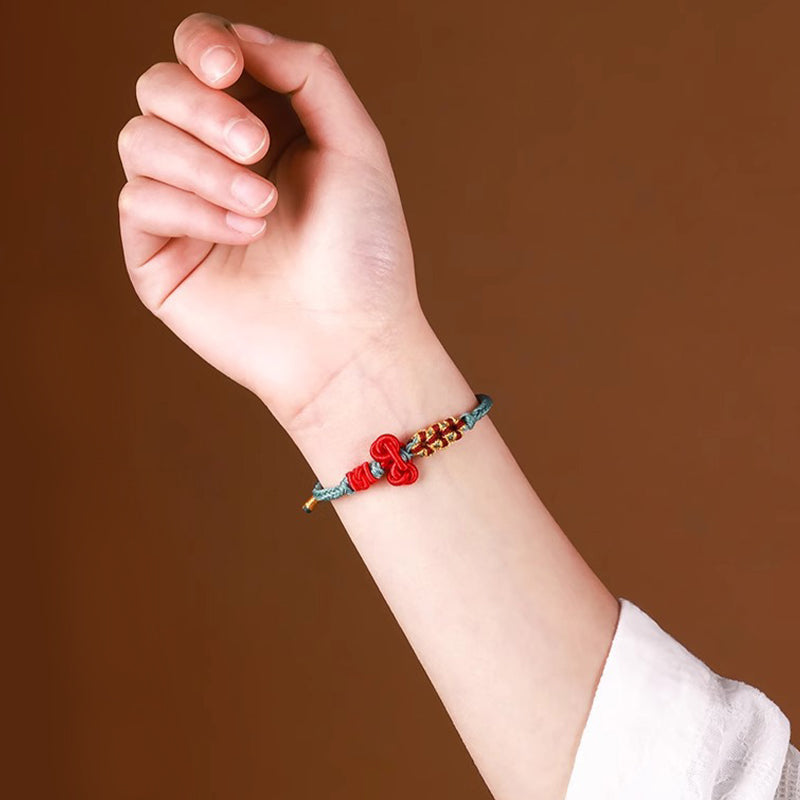 Handgefertigtes Wenchang-Knoten-Armband aus geflochtenem Seil mit Glücksstärke von Buddha Stones
