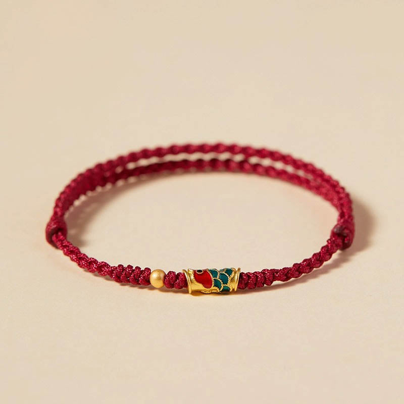 Buddha Stones Handgefertigtes Armband aus geflochtenem Seil, Koi Fish Wealth Prosperity