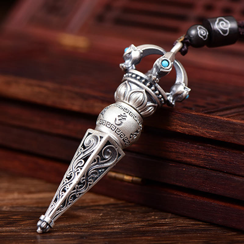 Buddha Stones, tibetischer Om Mani Padme Hum Dorje Vajra Design, Weisheit, drehbarer Halsketten-Anhänger - image 3