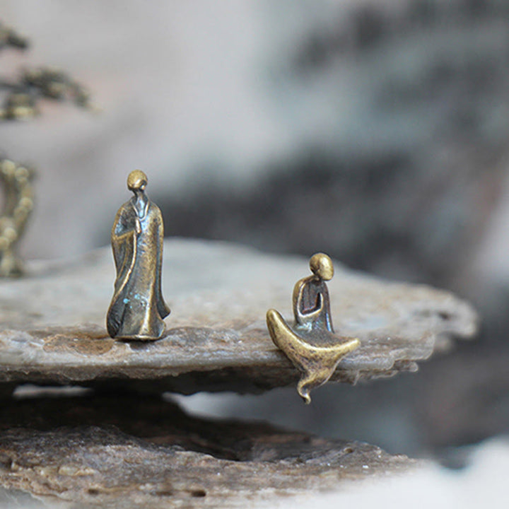 Buddha Stones, Mini-Meditation, Buddha, Metall, Mönch, Gelassenheit, Heimdekoration