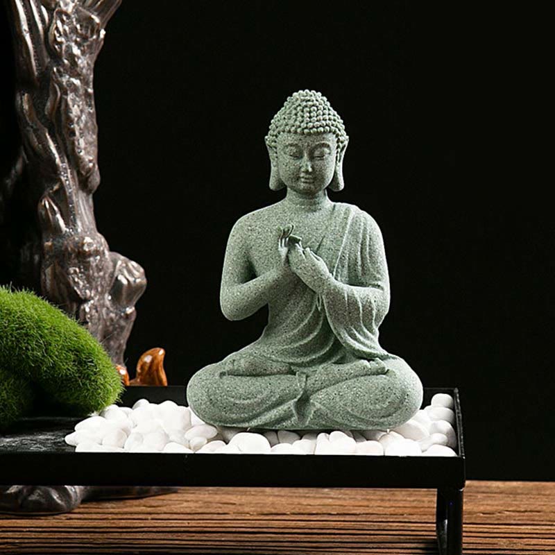 Tibetische Meditation Kontemplation Buddha Gelassenheit Mitgefühl Statue Figur Dekoration