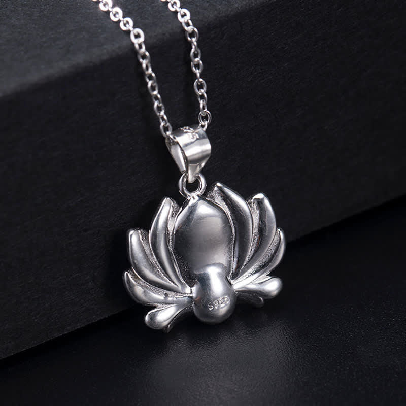 Buddha Stones 925 Sterling Silber Lotusblume Perle Reichtum Halskette Anhänger - image 9