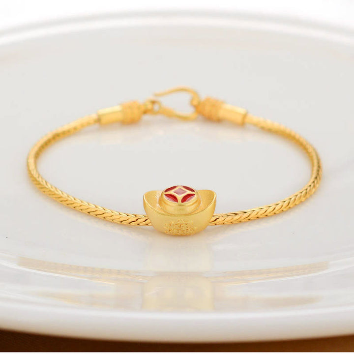 Buddha Stones, tibetisches 18 Karat Gold, Om Mani Padme Hum, Glücksbringer, Koi-Fisch, Fu-Charakter, Barren, Kupfermünze, Friedensarmband - Goldbarren - image 5