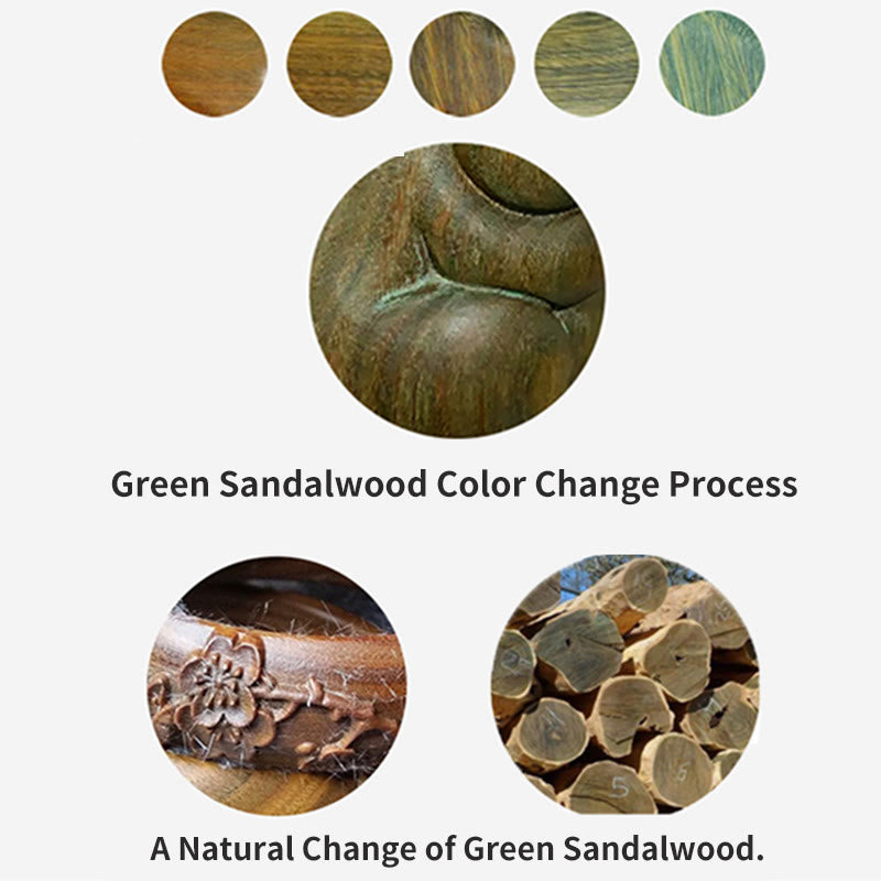 Buddha Stones Green Sandelwood Small Mini Cute Lucky Cat Peace Dekorationen - image 18