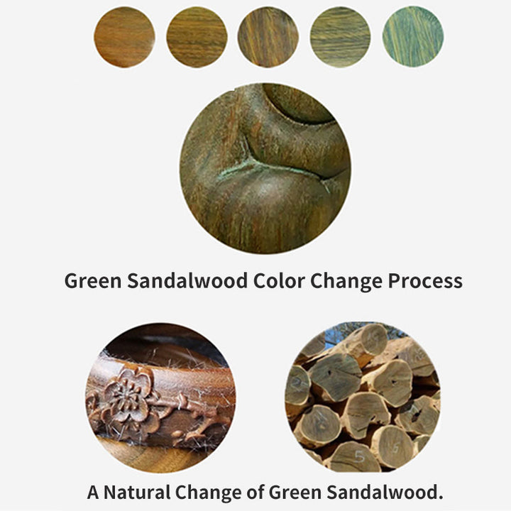 Buddha Stones Green Sandelwood Small Mini Cute Lucky Cat Peace Dekorationen - image 18