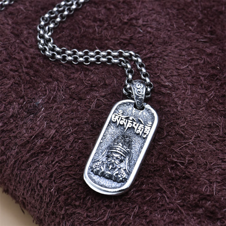 Buddha Stones 925 Sterling Silber Zakiram Göttin des Reichtums Om Mani Padme Hum Peace Halskette Anhänger - image 6