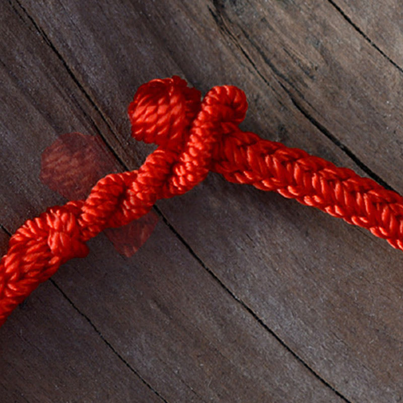 Buddha Stones Tibetisches handgefertigtes achtfädiges Friedensknotenschutz-Armband mit geflochtener Schnur