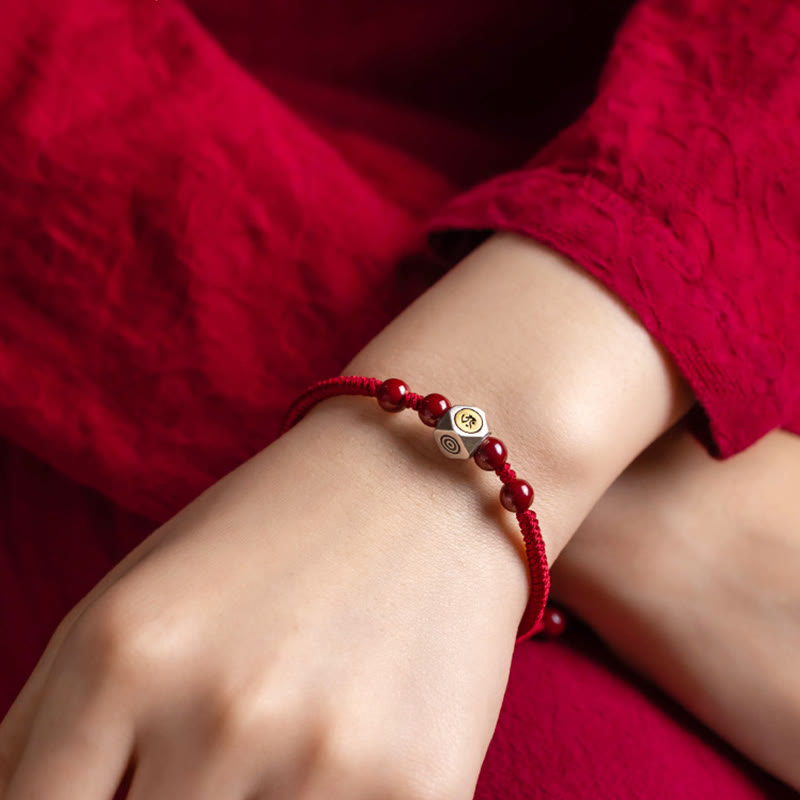 Buddha Stones 925 Sterling Silber Chinesisches Sternzeichen Natal Buddha Zinnober Calm Armband - image 9