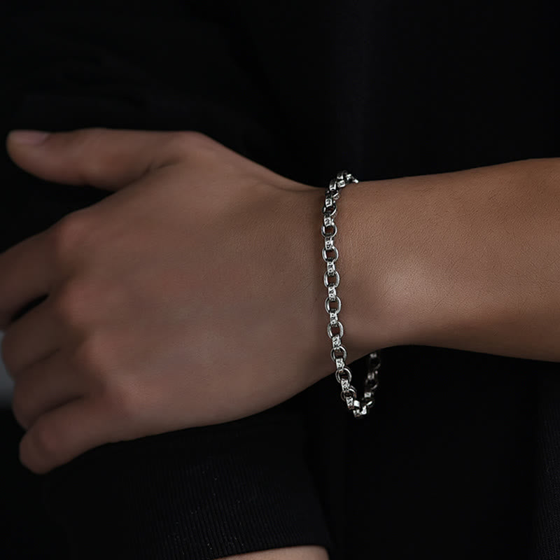 Buddha Stones 925 Sterling Silber Om Mani Padme Hum geschnitztes Design Kreativität Metallarmband - image 9