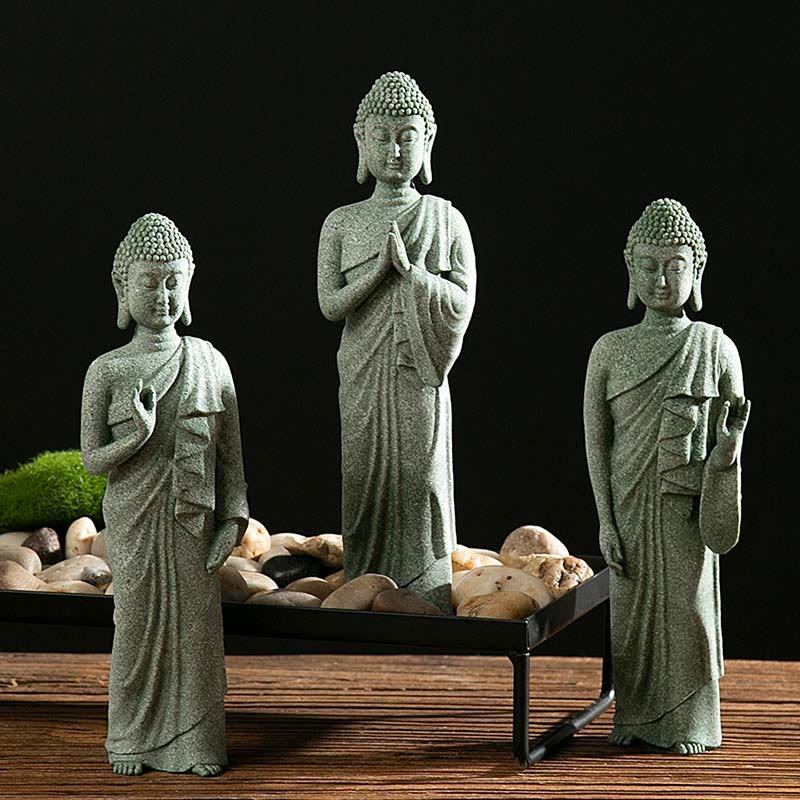 Tibetische Meditation Kontemplation Buddha Gelassenheit Mitgefühl Statue Figur Dekoration