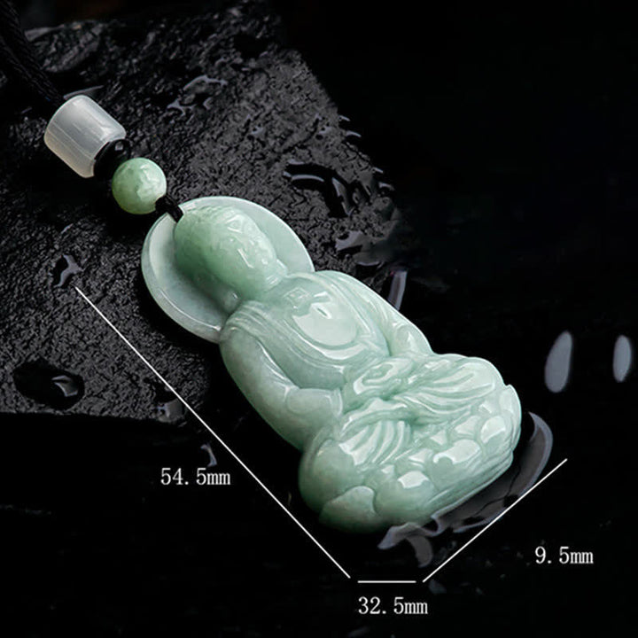 Buddha Stones Amitabha Buddha Jade Amulett Mitgefühl String Halskette - image 17