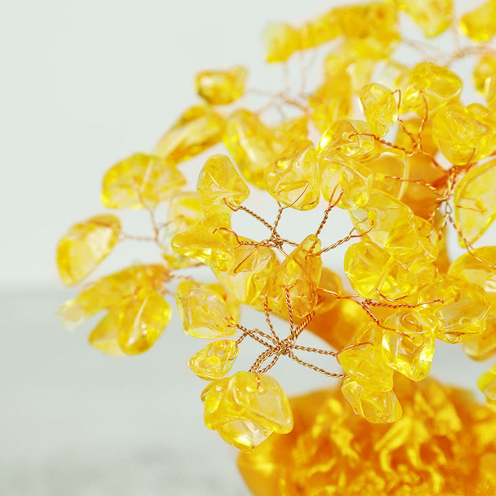 Buddha Stones Natürlicher Citrin-Geldbaum-Edelstein-Ornament – Feng Shui für Wohlstand