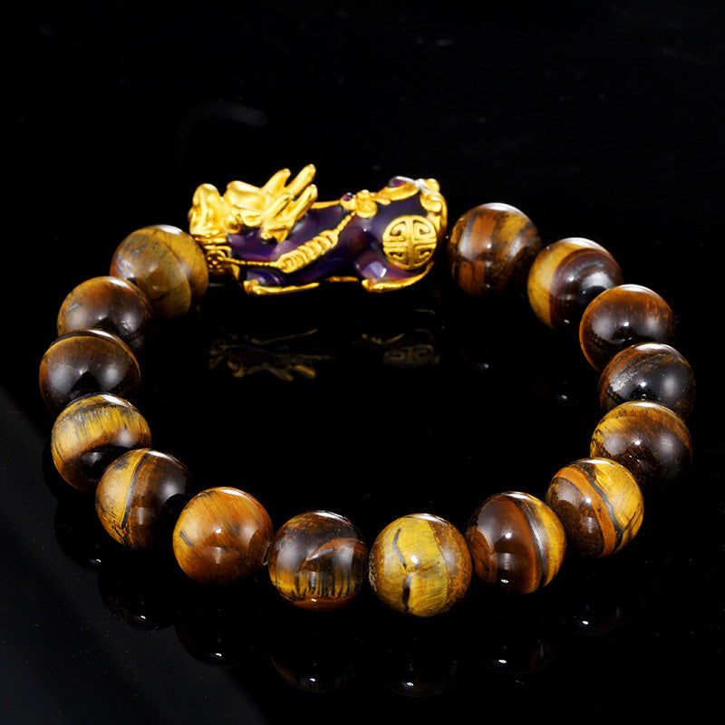 Buddha Stones Tibetisches handgefertigtes Tigerauge Feng Shui Armband