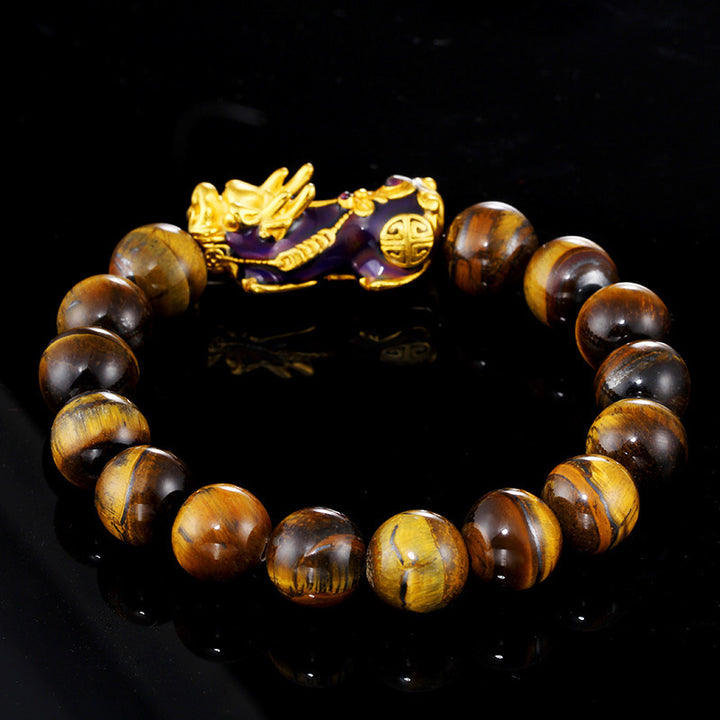 Buddha Stones Tibetisches handgefertigtes Tigerauge Feng Shui Armband