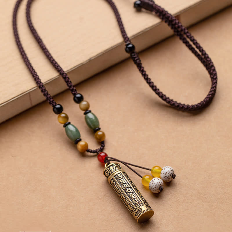 Buddhastoneshop Tibet Om Mani Padme Hum Achat Shurangama Sutra Schutz Halskette Anhänger - image 14