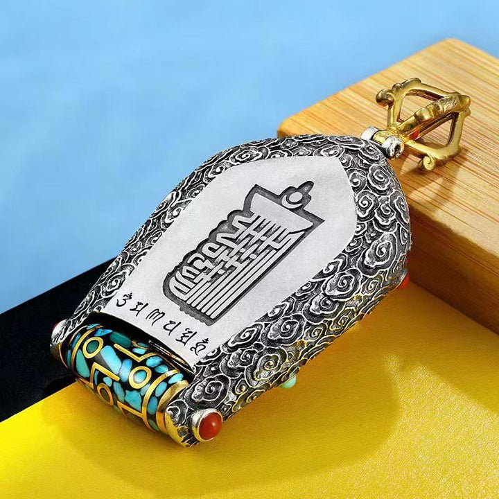 Tibet Chinesisches Sternzeichen Natal Buddha Thangka Wohlstand Drehbarer Dzi-Perlen-Halskettenanhänger - image 4