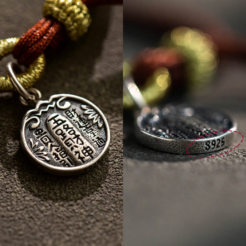 Buddha Stones Handgefertigtes Armband aus 925er-Sterlingsilber, fünf Richtungen, Götter des Reichtums, Glück, Schutz, Schnurgeflecht - image 7