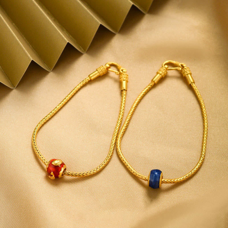 Buddha Stones, tibetisches 18 Karat Gold, Om Mani Padme Hum, Glücksbringer, Koi-Fisch, Fu-Charakter, Barren, Kupfermünze, Friedensarmband - image 1