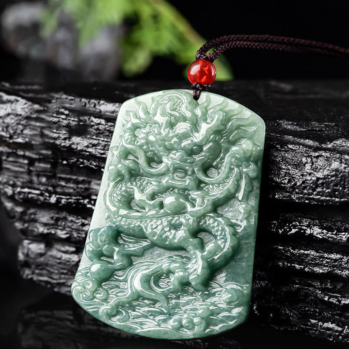 Buddha Stones, natürliche Jade, chinesisches Sternzeichen, Drache, Meer, Glück, Halskette, Anhänger - image 7