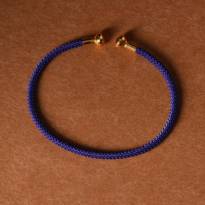 Buddha Stones, schlichtes Design, handgefertigtes Glücksgeflecht-Manschettenarmband - Mitternachtsblau - image 30