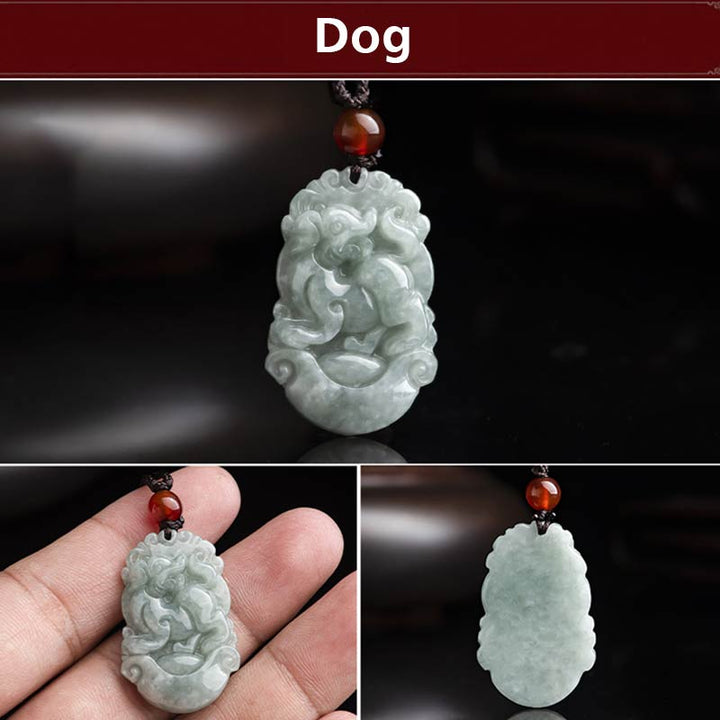 Buddha Stones, natürliche Jade, 12 chinesische Sternzeichen, Erfolgs-Anhänger-Halskette - image 17