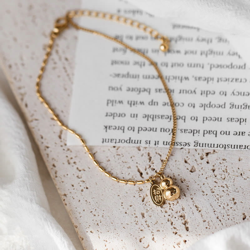 Buddha Stones, 18 Karat vergoldetes Kupfer, Glückskürbis-Design, Reichtumsschnalle - image 1