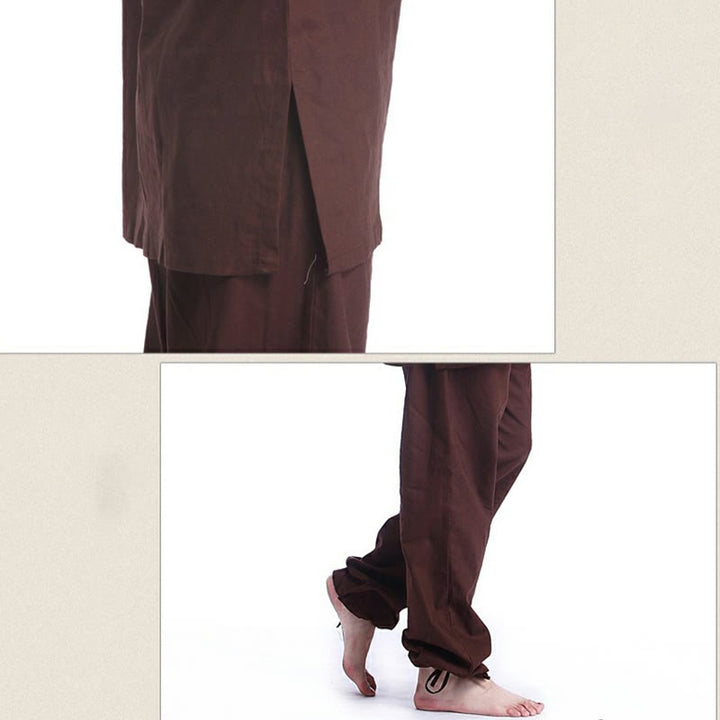 Buddha Stones, Meditation, Gebet, V-Ausschnitt, Design, Baumwollleinen, spirituelle Zen-Praxis, Yoga-Kleidung, Herren-Set - image 8