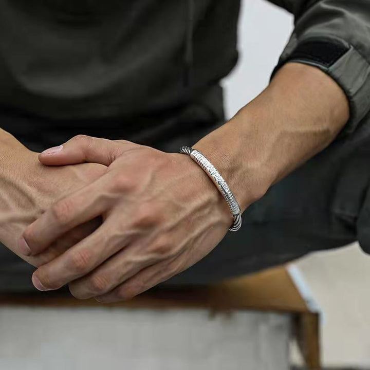 Buddha Stones, tibetisches Om Mani Padme Hum Herz-Sutra-Reinheits-Manschettenarmband