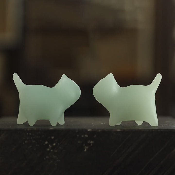 Buddha Stones, 2 Stück, Mini-Glühstein, niedliche Katze, leuchtende Glückskatze, Energie-Dekoration - image 5