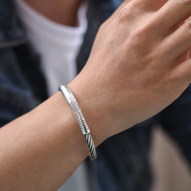 Buddha Stones, tibetisches Om Mani Padme Hum Herz-Sutra-Reinheits-Manschettenarmband