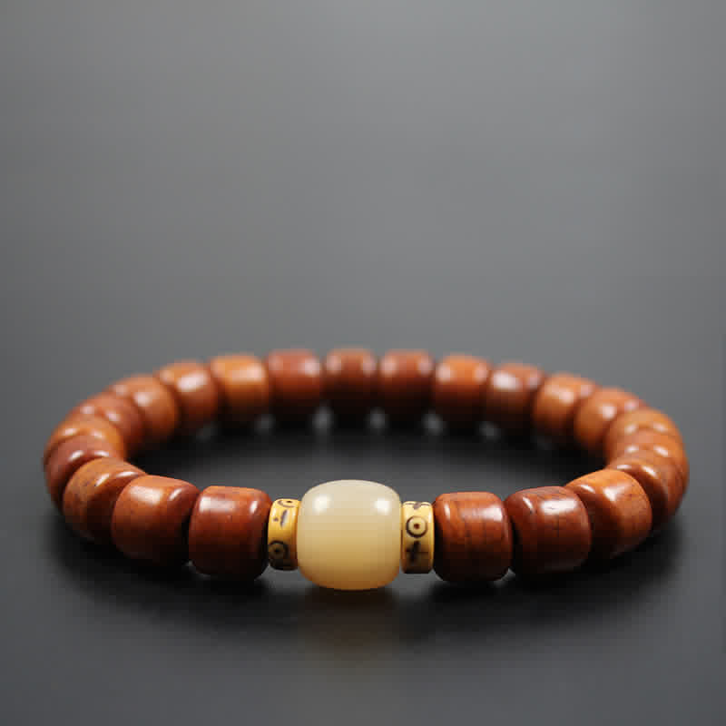 Buddha Stones Tibetische Knochenperlen Om Mani Padme Hum Stärke Armband