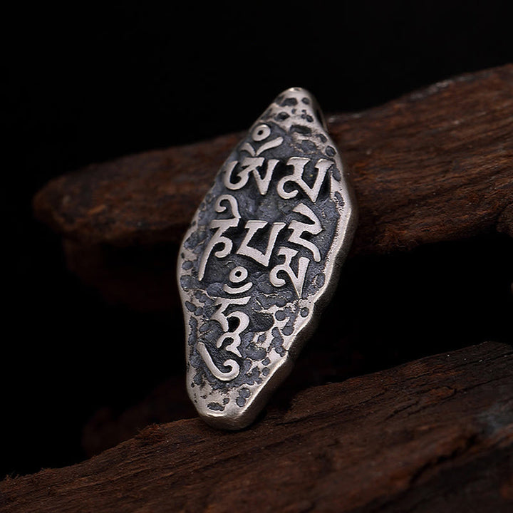 Buddha Stones, tibetisches 925er-Sterlingsilber, Om Mani Padme Hum Dorje Vajra, gravierter Stärke-Halskettenanhänger - image 15