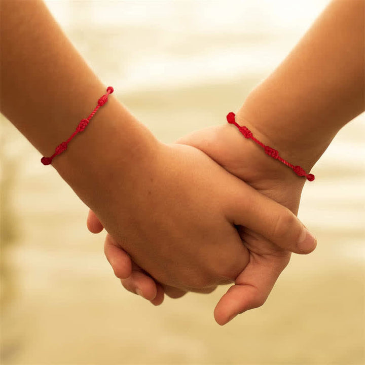 Buddha Stones 4-teiliges Evil Eye Seven Knot Red String Schutzarmband